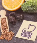Beneficial eating for digestive system. Healthy ingredients as source vitamins