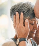 Forehead, marriage and senior couple with love, care and trust with bonding, happiness and peace.