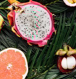 exotic winter fruit leeks and green onions month