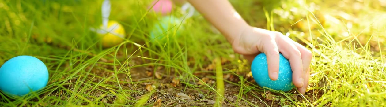 white easter egg rolling