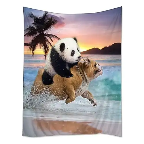 Panda & Pug Bedspread