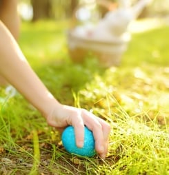 white easter egg rolling